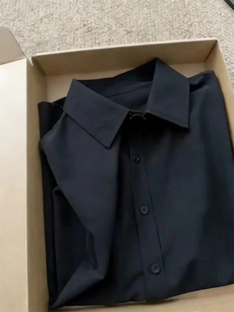 

Bla Neapolitan Casual irt Long Sve Turn-down Collar Inner Wear Spring Autumn Men's Faion Classic Sle Button up Coat