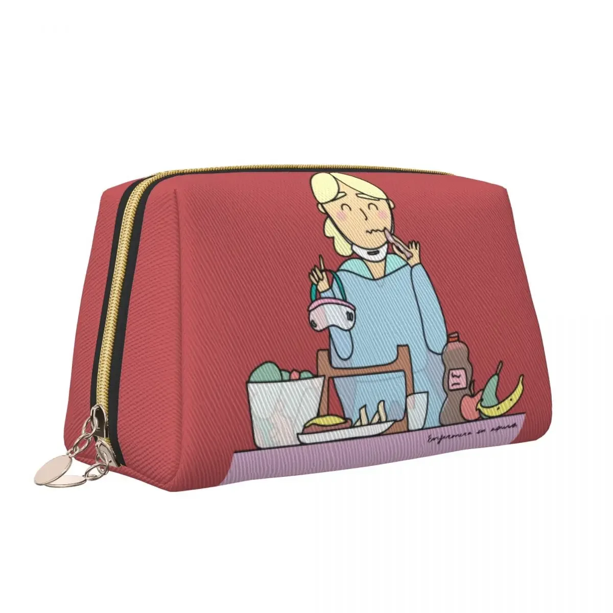 

Large Capacity Enfermera En Apuros Cosmetic Bag Portable Leather Makeup Pouch Women Washbag Toiletry Kit