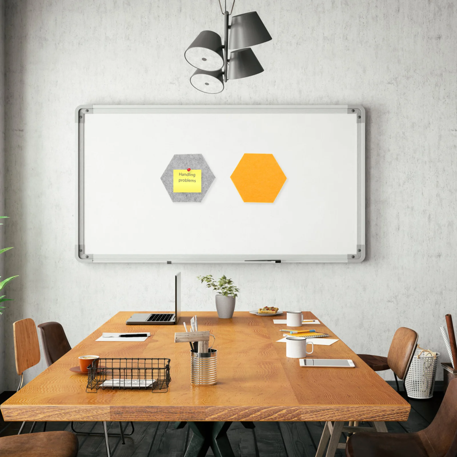 

8 Pcs New Home Decoration Felt Boards Pinboards Hexagon Bulletin Polyester for Wall