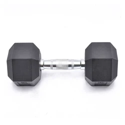 Cheap Black Rubber Hexagonal Dumbbells Gym Use Hex Rubber Dumbbell For Sale