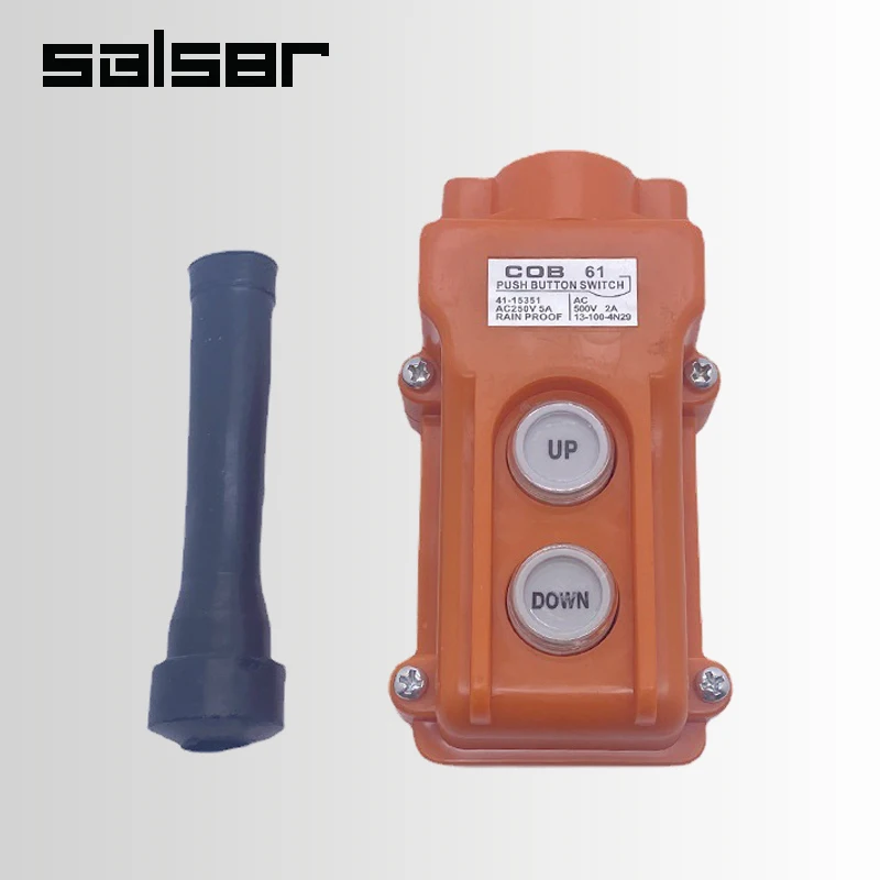 COB-61 Crane Pendant Control Hoist Push Button Switch Plastic Station 2 Ways Up-Down Rainproof AC250V 5A