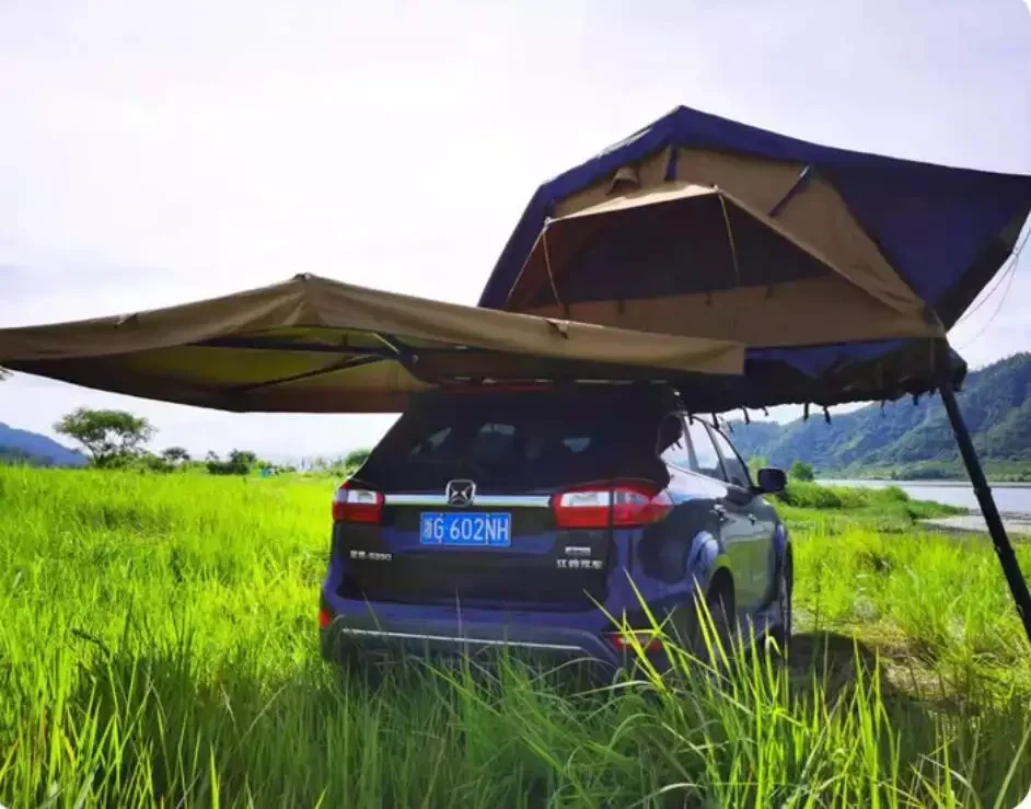 I 270 Degree Car Side Awning Canopy Assemble with Top Car Tents Car Camping Tent with led custom