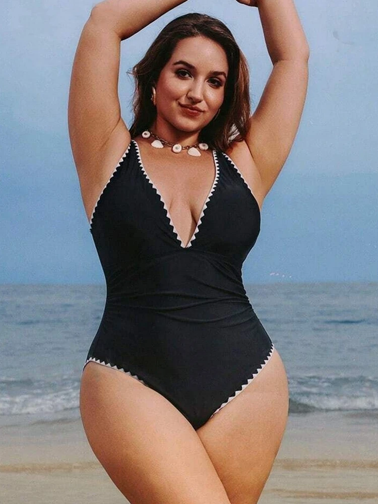 One Piece Plus Size High Waist Bikini Women Push Up Large Size Swimsuit Summer Mujer Big Size Tummy Control Swimwear Bikini Sets