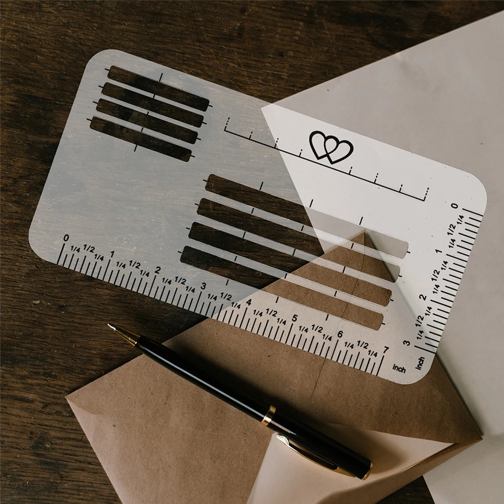 12Pcs Straight Line Stencil Template Plastic Journaling Envelope Addressing Guide Calligraphy Ruler Writing Line Guide