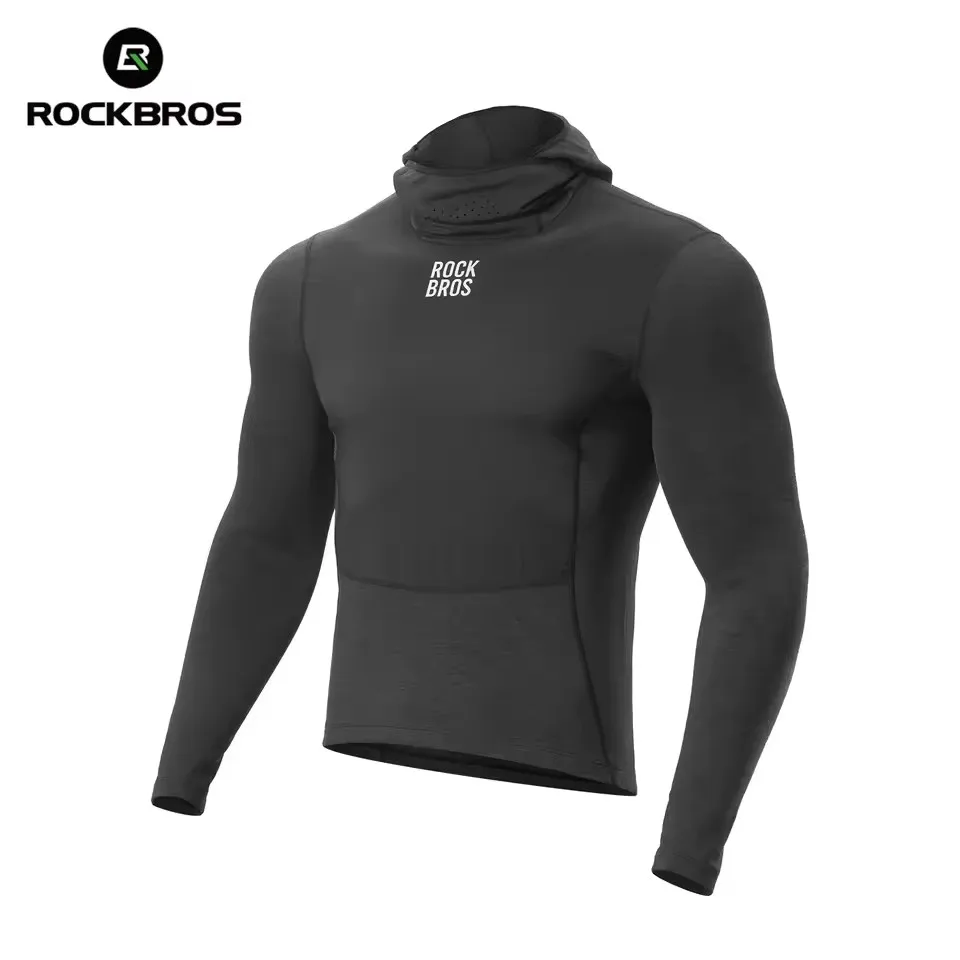 

ROCKBROS Windproof Long Sleeved Cycling Jersey Clothing Warm Hooded Top Winter Thermal Fleece Outdoor Jacket 5~20℃ EUR Size