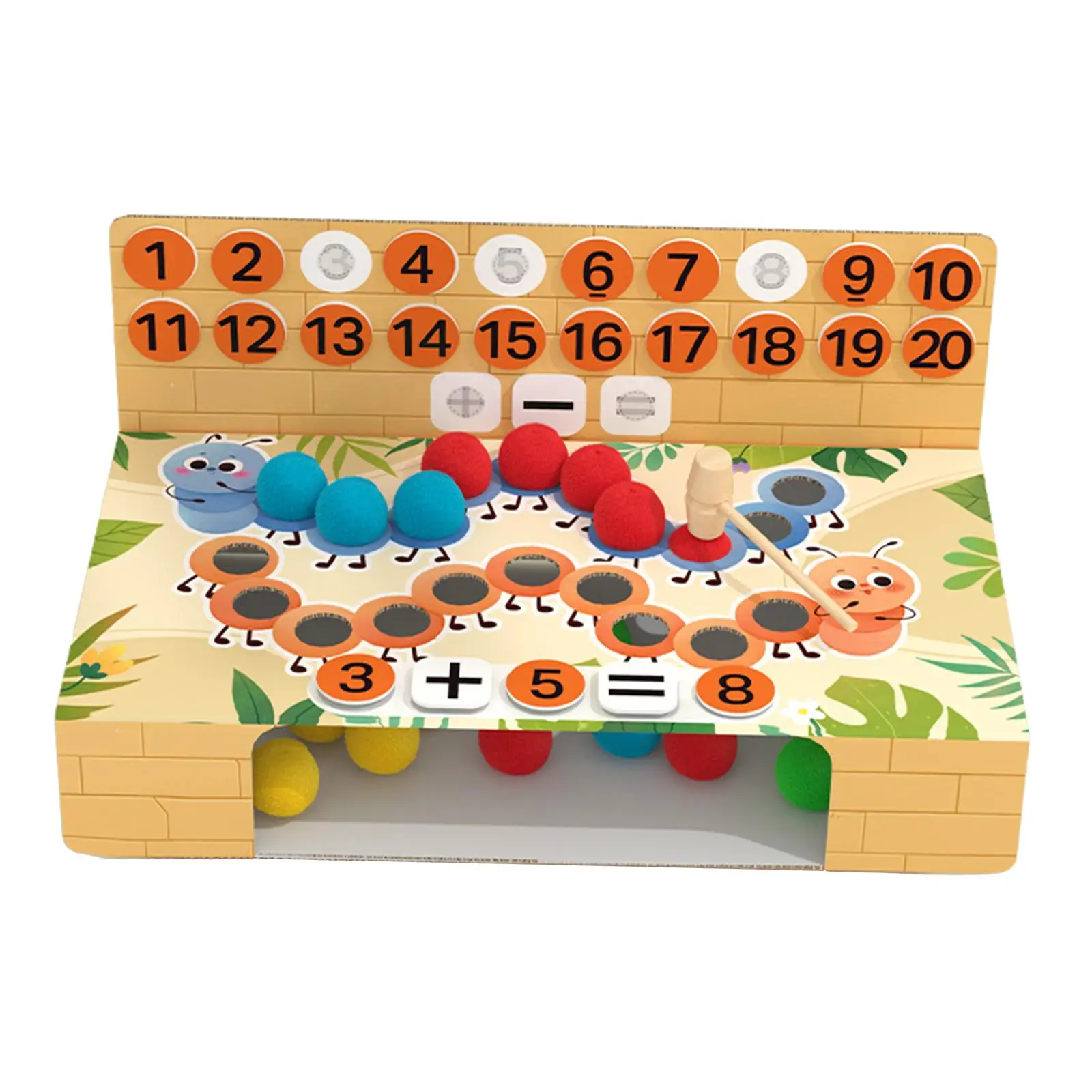 Pounding Bench Sensory Learning Toys Early Developmental Math Game Teaching Aids Math Board Math Manipulatives for Baby Girls