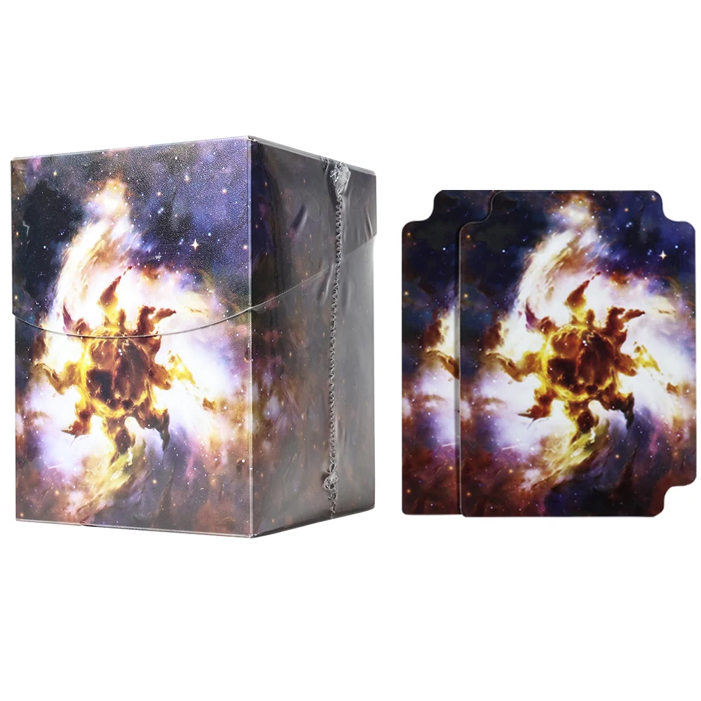 100+ BASIC LANDS Plastik-Sammelkartenbox für Doppelt-Gehüllte Karten TCG/CCG Aufbewahrungskarten-Deckbox für MTG/YGO Mit Zwei Trennwänden – Detail 4