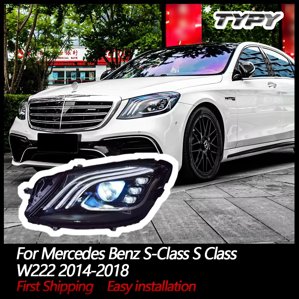 

Светодиодные фары в сборе для Mercedes Benz S-Class S Class W222 2014-2018 Передние лампы Автомобильные светодиодные фары DRL указатель поворота