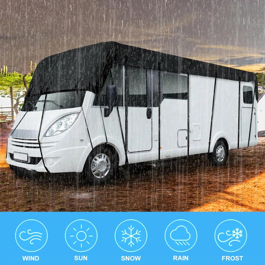 

8.5x3m RV Roof Cover Waterproof Caravan Rooftop Tarpaulin 210D Oxford Cloth RV Roof Protective Cover for RV Outdoor Travel Car