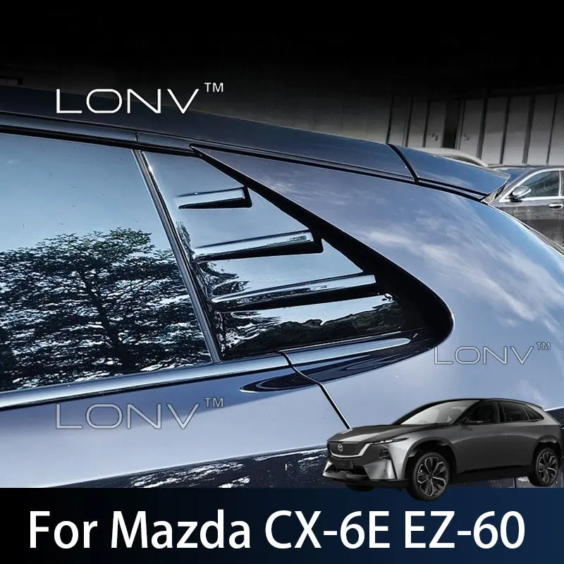 For Mazda CX-6E EZ-60 2026 2027 2025 Car Rear Triangle Blinds Decoration Sticker Rear Window Side Vent Cover Trim Accessories