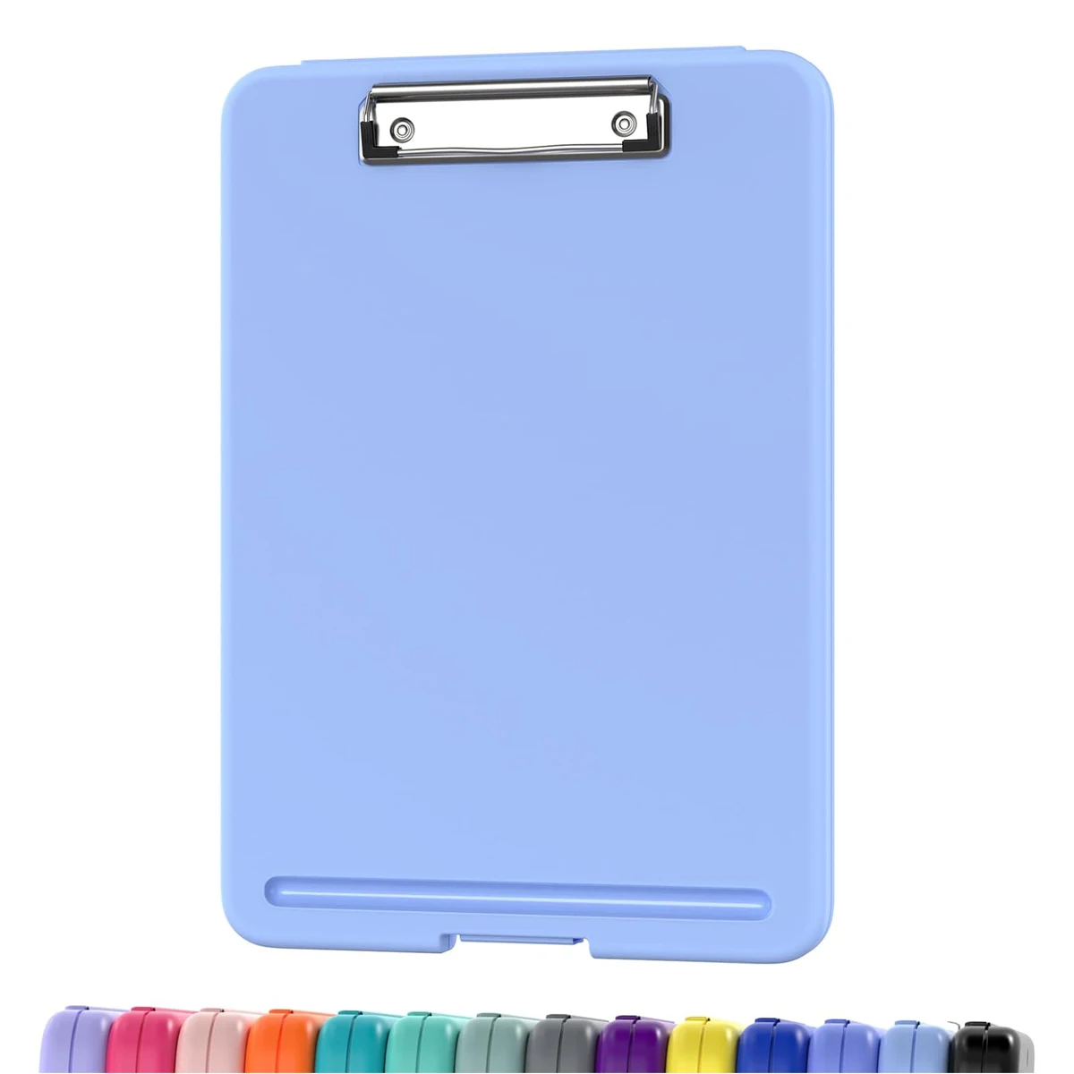 Klembord met opbergruimte (meerdere kleuren beschikbaar) met clip met laag profiel, 9,5 x 13 inch stevig draagbaar schrijfbord, opvouwbaar