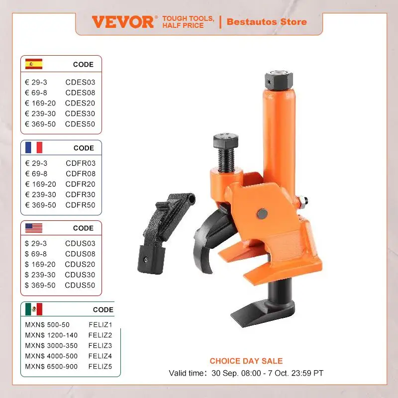 VEVOR-herramienta Manual de cambio de neumáticos, bujes de aleación de aluminio con almohadilla de goma, herramienta de reparación de neumáticos para automóviles, 38-42 pulgadas