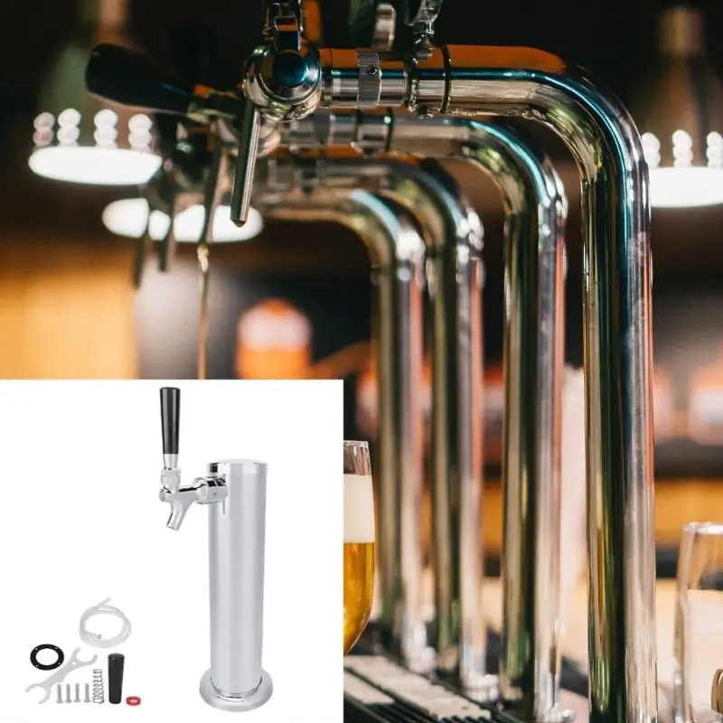  Commercial Grade Draft Tower, Spring Activated Faucet, Food-Safe AISI 304 Metal Construction