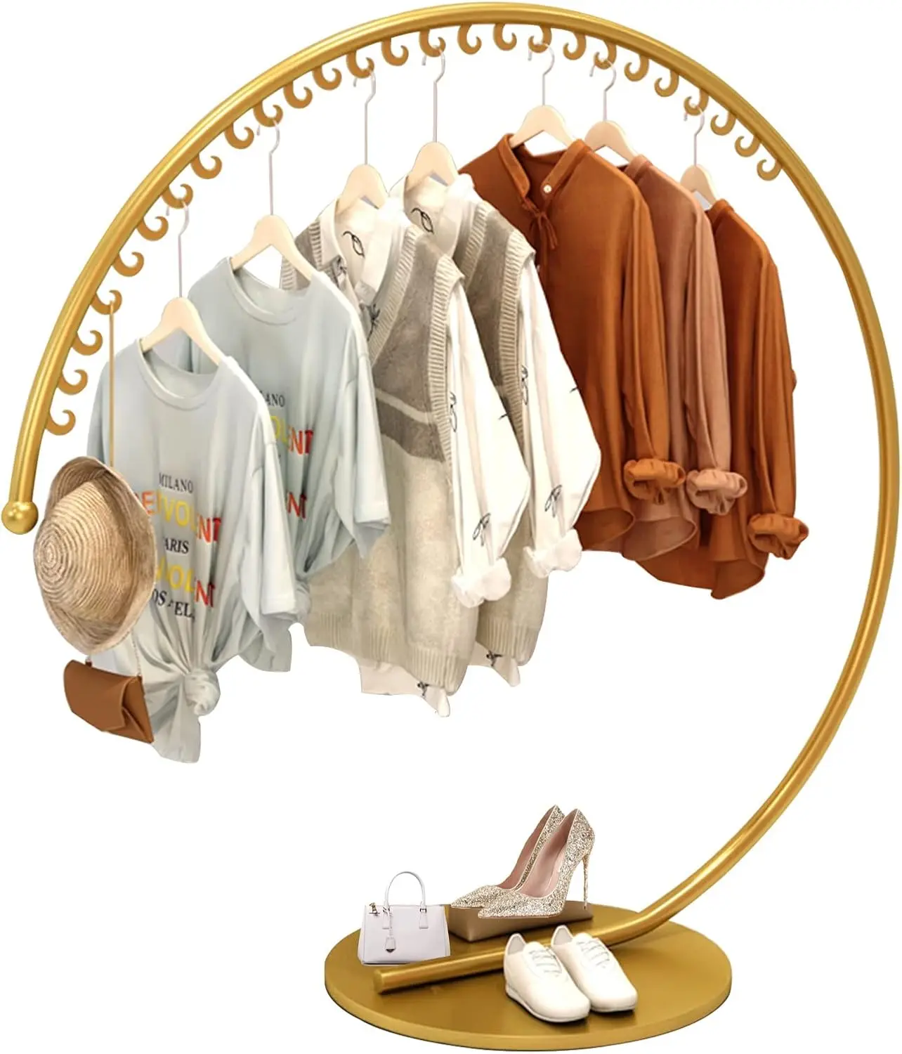 

Freestanding Heavy Duty Industrial Pipe Clothing Rack, Portable Commercial Clothes Display Rack, Multi-Purpose Garment Bar for R