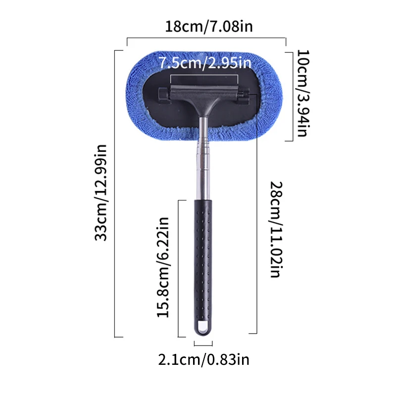 格納式ウィンドウクリーニングワイプ、車のバックミラー防曇ブラシ、フロントガラスワイパー、レインワイパー、ダストダスター、180 ° 回転、3 in 1