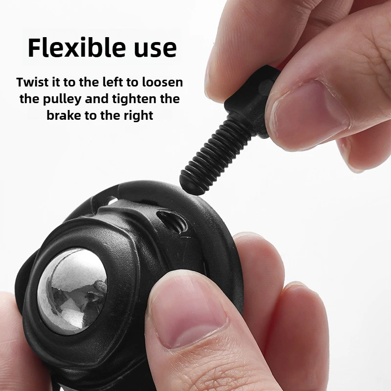 4개 무타공 범용 베어링 풀리 페이스트 볼 불스아이 소형 휠 브레이크 무소음 두꺼운 가정용 캐스터