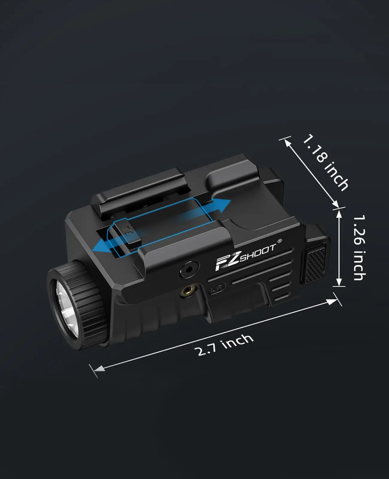 مجموعة مسدس تكتيكي EZshoot 800 لومن باللون الأزرق الفاتح بالليزر مع حاجز قابل للانزلاق متوافق مع قفل G وسكك الحديدية Picatinny #3