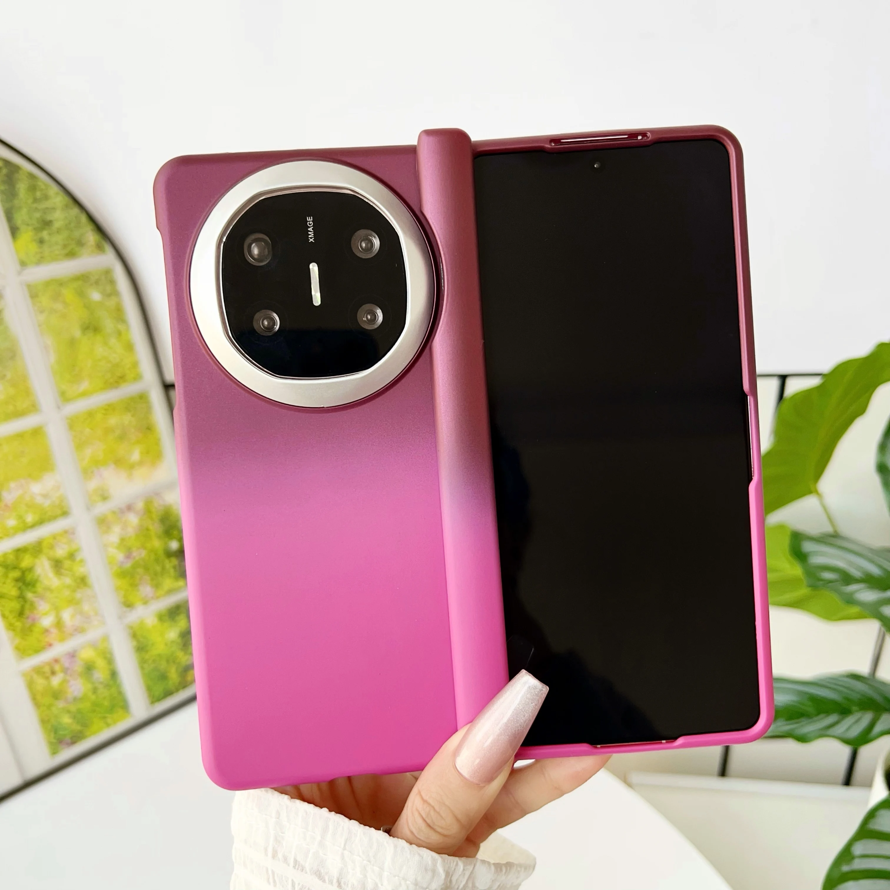 For Huawei Mate X6 X5 X3 Case Magsafe Gradient Texture Hrad Plastic Protector Mobile Phone Cover view 4