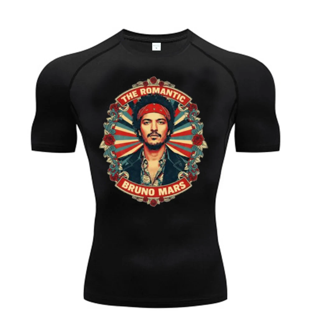 Bruno Mars tshirt compression shirt Quick-Dry baddie goth party dollette 80s alternative  gyaru kawaii korean fashion 2000s