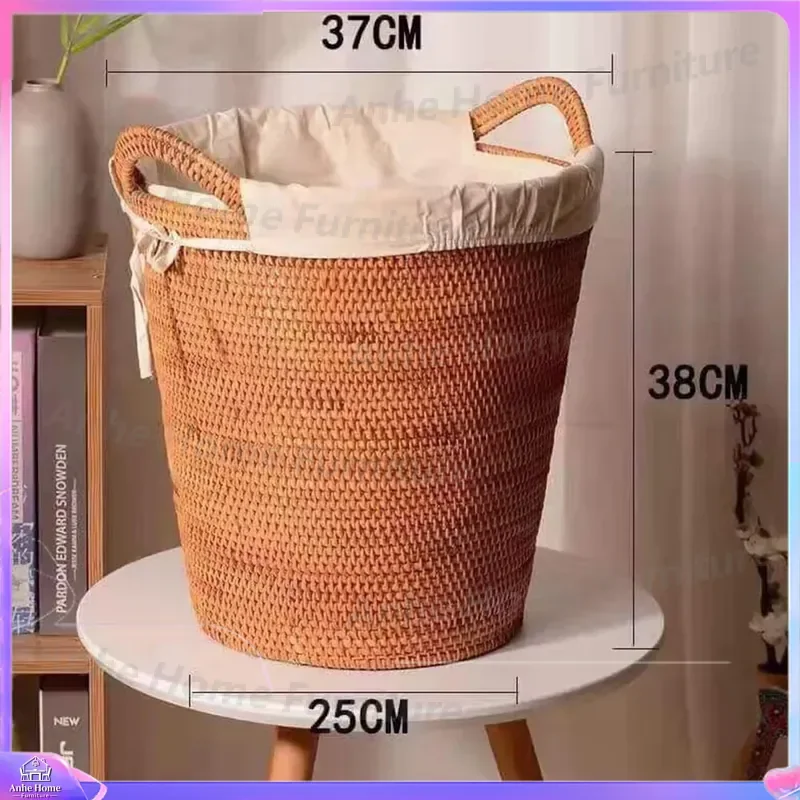 Handmade Eco Friendly Rattan Pet Bed Dog Cat House Wicker Basket Soft Cushion Washable Round Nest Kennel Home Decor Storage