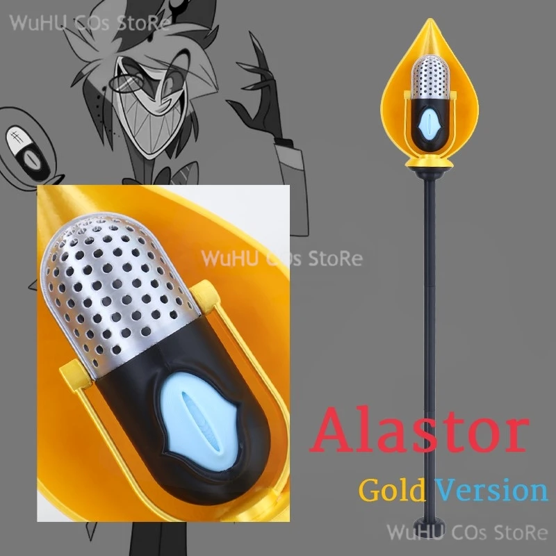 

Хаззбин 2021, костюм для отеля, реквизит ALASTOR, микрофоны, реквизит для взрослых, перчатки Alastor, золотой реквизит для женщин и мужчин, вечерние костюмы на Хэллоуин