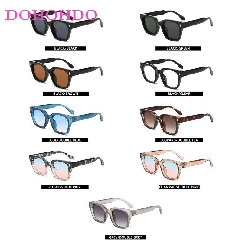 Trend Luxury Brand Design Classic Square Rivet Sunglasses Men Women Retro Fashion Sun Glasses Female Travel Driving Shades UV400