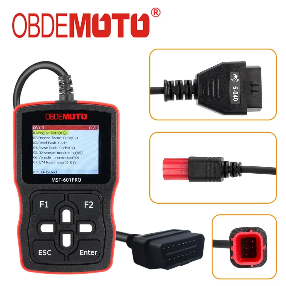 OBDEMOTO 601Pro Motorcycle Diagnostic Scanner Automotive Diagnosis Read Erase Car Motorbike Engine Fault OBD2 Code Frozen Data