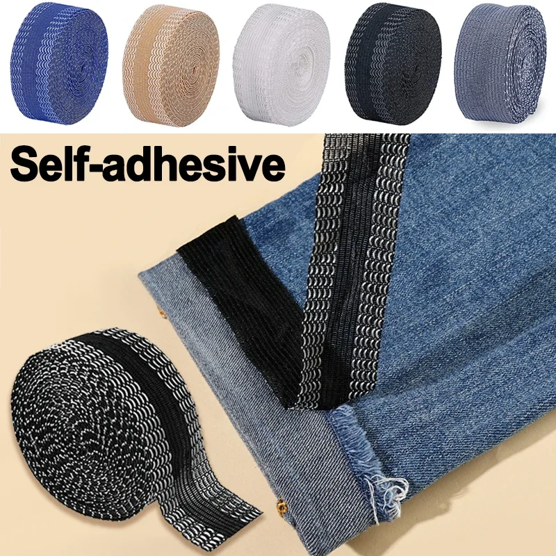 5M Sewing Magic Tape Strips Self-Adhesive Pants Paste Trousers Edge Shorten Repair Jean Clothing DIY Sewing Supplies Accessories