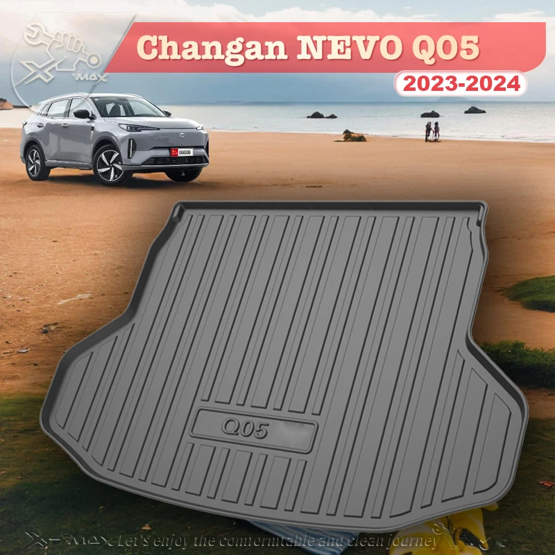 

For Changan NEVO Q05 2023-2024 TPE Custom Fit Car Trunk Mat All Season Black Cargo Mat 3D Shaped Laser Measured Trunk Liners