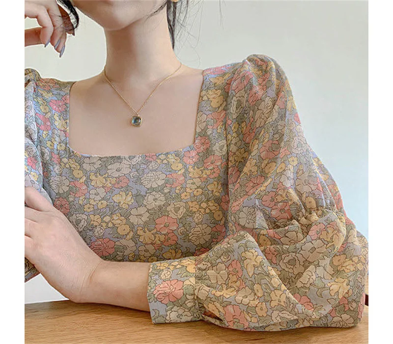 Floral Printing Ladies Summer Shirts Women\'s Blouses Spring Autumn Long Sleeve Shirts Tops Blusas Mujer ropa de mujer ofertas