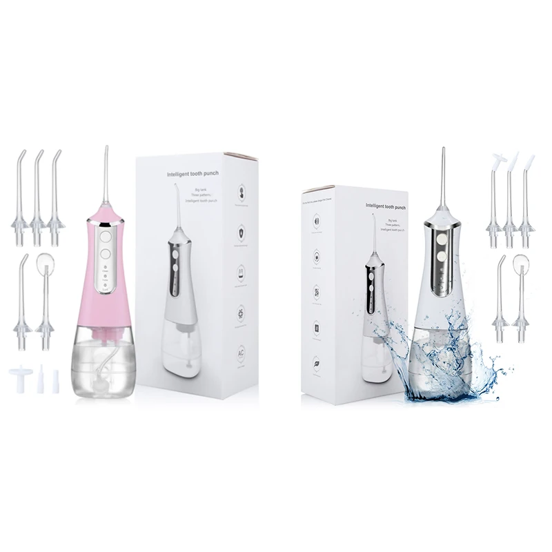 

Portable Oral Irrigator USB Rechargeable Water Flosser Water Jet 350ML Water Tank Waterproof Teeth Cleaner