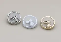 6pcs/Lot Size:18mm/23mm Cute rabbit pattern Metal Buttons Fashion Button Women's Shirt cardigan Sewing Accessories(KKA-3380)