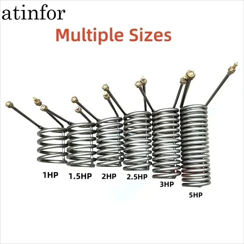 ATINFOR Titanium Tube Heat Exchanger | 1-5HP for Seafood Tanks