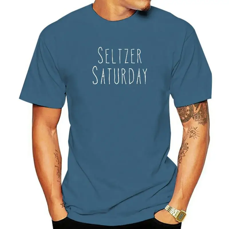 Hard Seltzer Saturday Funny Alcohol Spiked Seltzer Bar Crawl T-Shirt Casual Tops T Shirt Cotton Men's Tshirts Casual Cheap