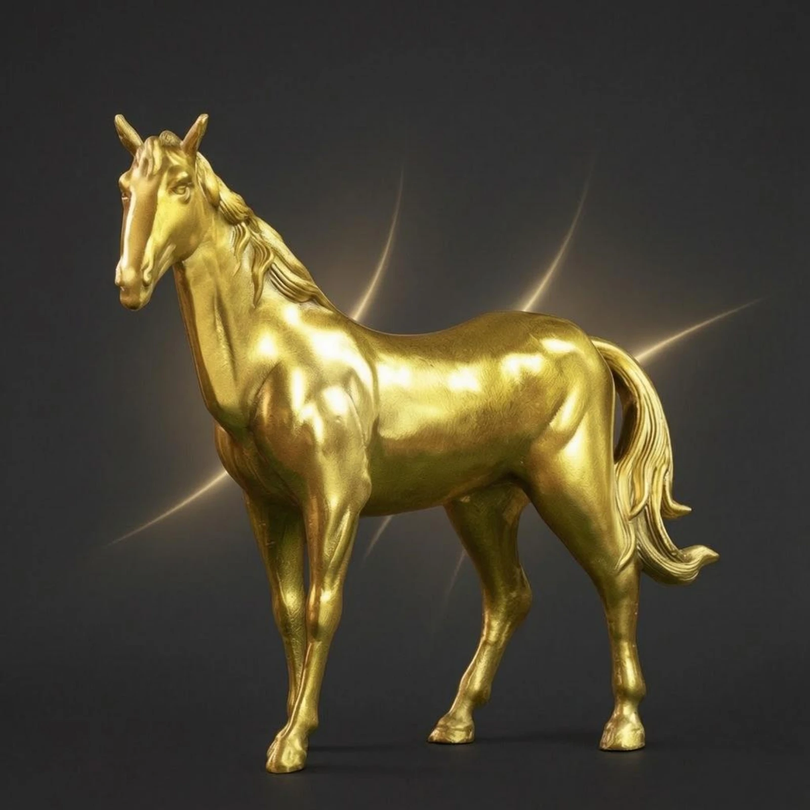 Brass Horse Figurine Polished Standing Horse Sculpture Home Decor Long-Lasting Fade Resistant for Office Display view 4