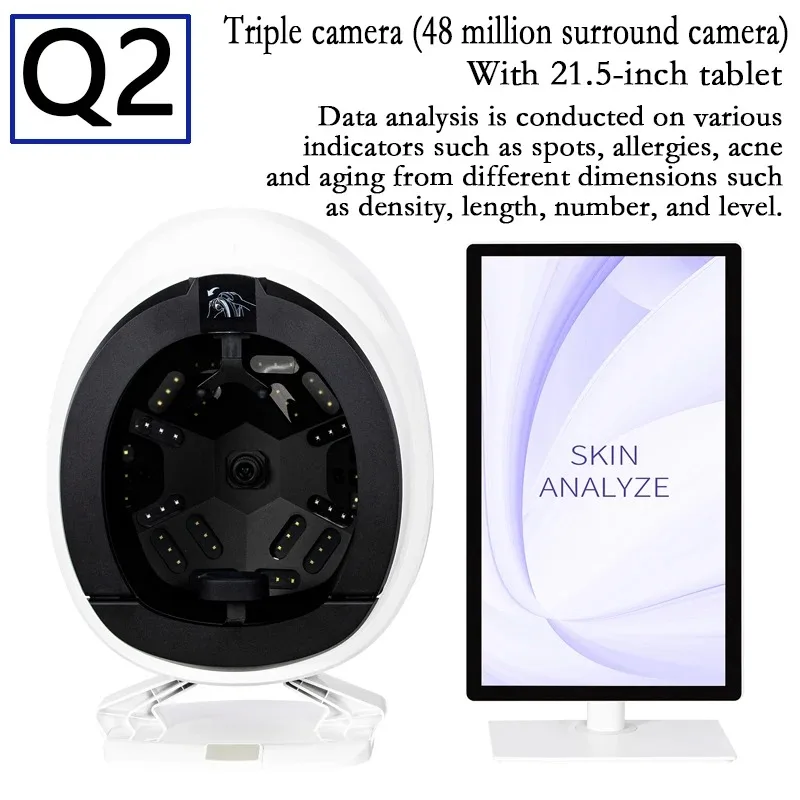 Magic Mirror Facial Analyzer Skin Detector 9 Spectral Imaging Technology 48 Milion Pixels 21.5-inch HD Touch Screen Multi-angle