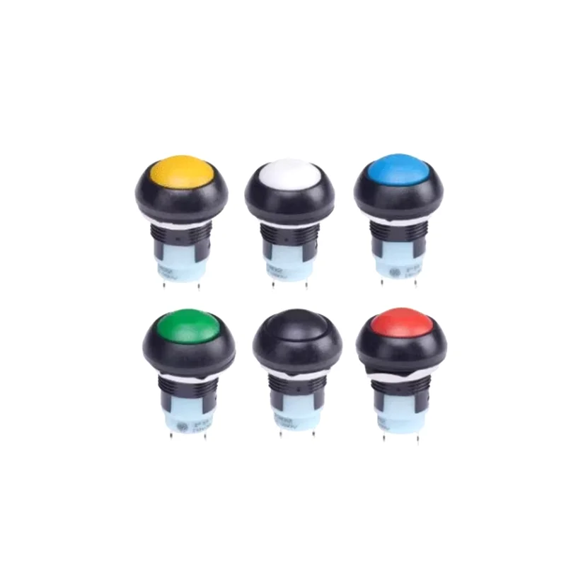 5PCS Mini 12MM Interruttore a pulsante circolare impermeabile PBS-33A 250V 3A Auto Reset On/Off 2 pin