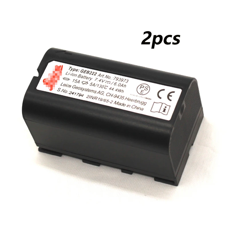 

2Pcs GEB222 Battery for Lei ca TPS1200,ATX1200,GPS1200,GRX1200,RX1200,TC1200 Total Station And Piper 100/200