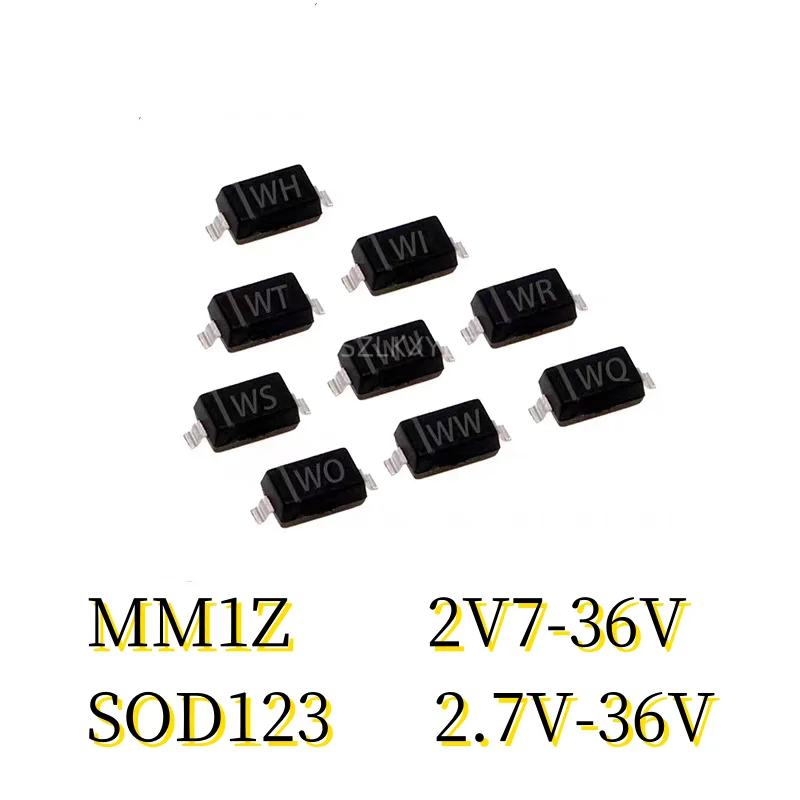 100PCS/LOT MM1Z3V0 SOD123 MM1Z2V7/3V/3V3/3V6/3V9/4V3/4V7/5V1/5V6/6V2/6V8/7V5/8V2/9V1/10V/11V/12V/13V/15V/16V18V/20V/24V/27V/30V