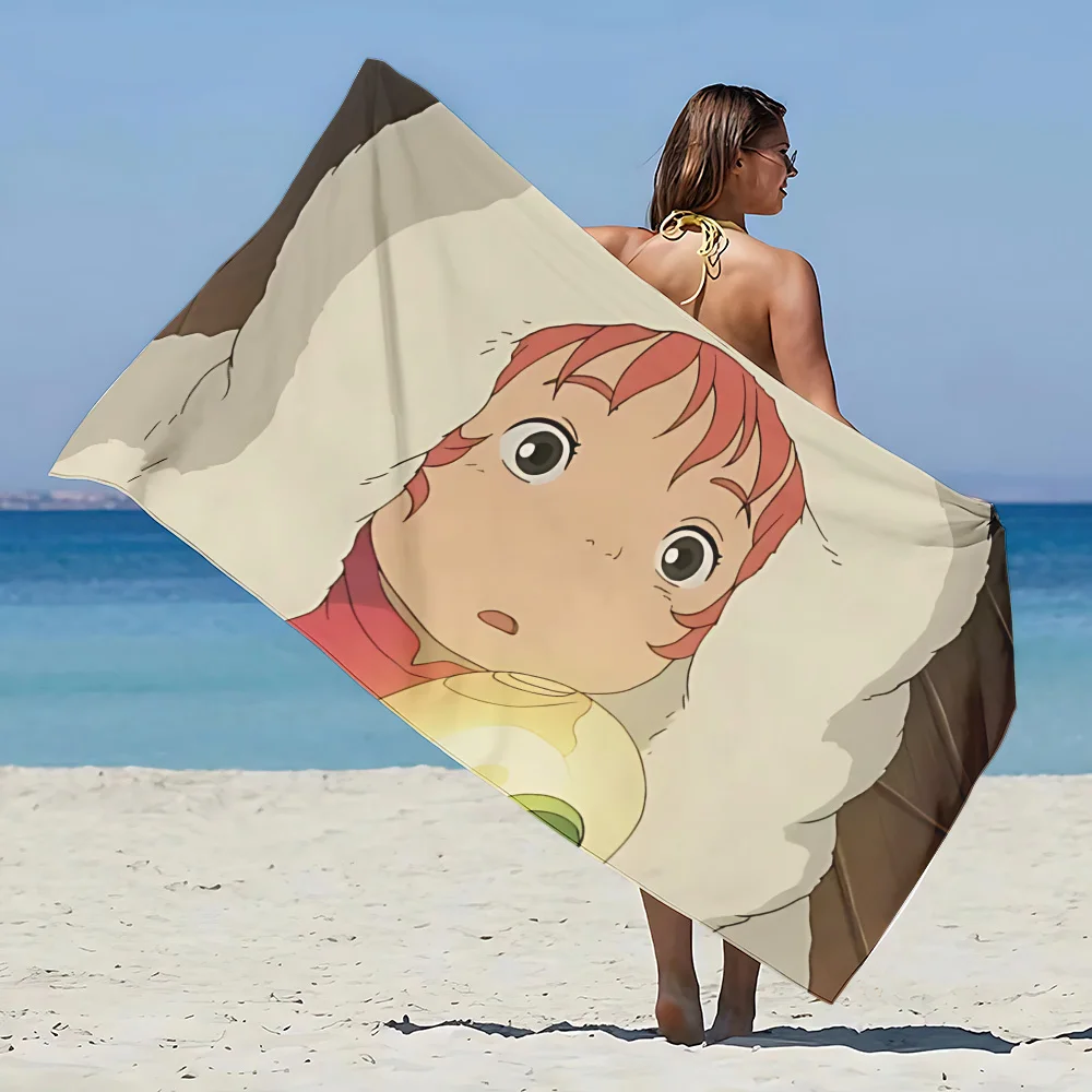 Anime P-ponyos Beach Towel Microfiber Sand Free Quick Dry Soft Sandproof Pool Towels Gift for Women Travel Gym Shower Camping