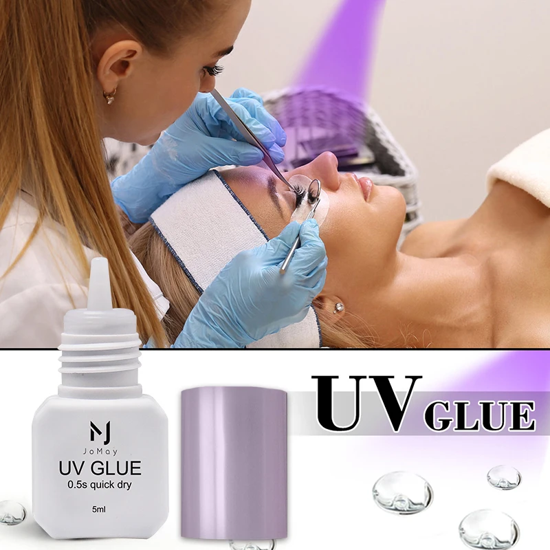 JOMAY 10 bottles 0.5 Sec UV Eyelash Extension Glue Fast Dry Individual Lashes Glue Sensitive Eye UV Eyelash Glue Lash