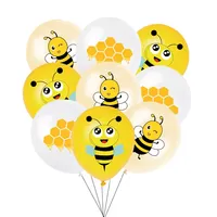 Happy Bee Day Cake Toppers Bee 1st Birthday Party Balloons for Baby Bee Themed Birthday Party Decorations