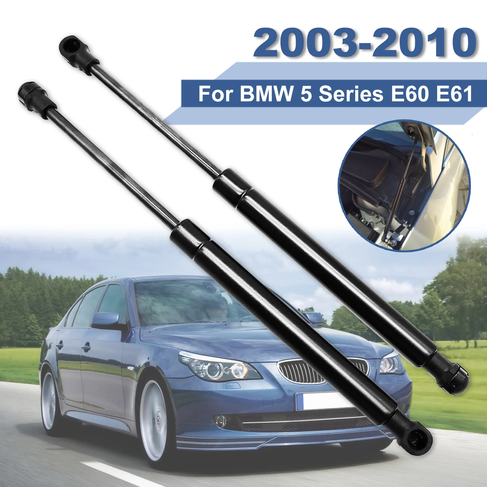 Pair Bonnet Struts For BMW E60 E61 520i 525i 530i 535i 540i 04-10 Front Engine Hood Damper Shocks Gas Spring Lifters Supports