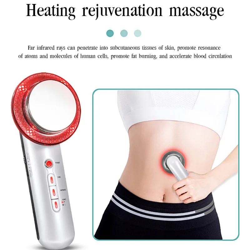 Body Sculpting and Fat Blasting Device with Ultrasonic  and Microcurrent Massage for Home Use