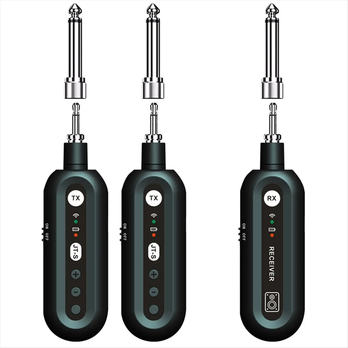 

One to Two Electric Guitar Transceiver Wind Instrument 2.4G Wireless Audio System Adjustable Plug and Play-BCBW