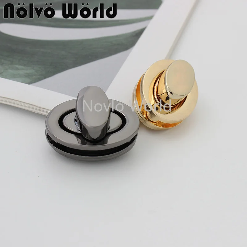 

10-30 pieces 5 colors 29X21mm Fine workmanship Oval Shape Turn Lock Women Bag Durable Buckle Twist Purse Hardware