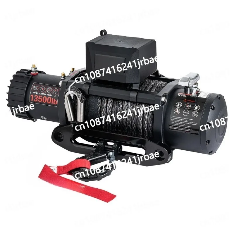 Suitable for SUV 13500 lb electric winch 12V recycled external parts 26m synthetic rope W car trailer