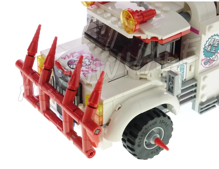 862 Stück Monkie Kid Pigsy's Food Truck Wacky Vehicle Front Fender Onkel Qiao 11542 Bausteine Jungen kompatibel mit Modell