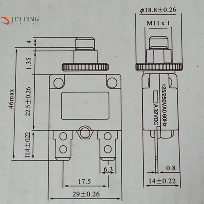 Disjoncteur à interrupteur thermique, protecteur de surcharge de courant, interrupteur de surcharge, 3A, 4A, 5A, Snap7A, 8A, 10A, 12A, 15A, 20A, 25A, 30A, 35A