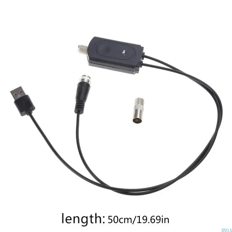 R91A 디지털 실내 안테나 앰프 길이 50 마일 레인지 안테나 720p, 1080i, 1080p/ ATSC 비디오 액세서리